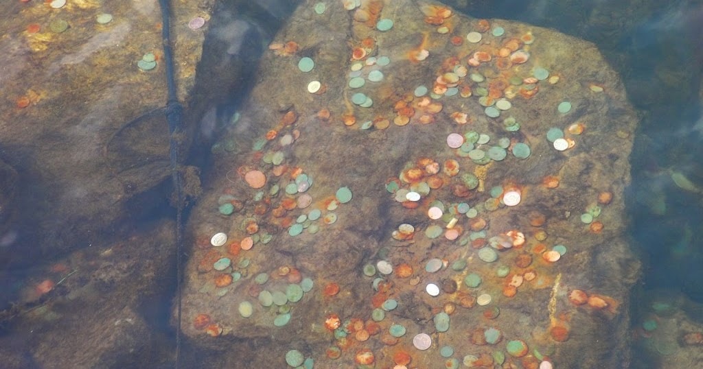 Coins in a pond
